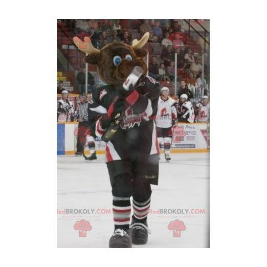 Brown reindeer mascot in sportswear - Redbrokoly.com