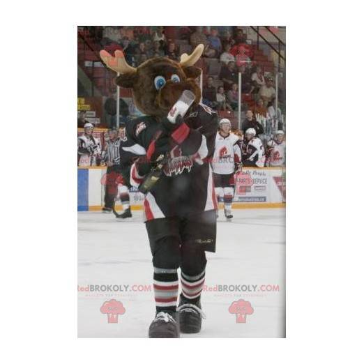 Brun renmaskot i sportkläder - Redbrokoly.com