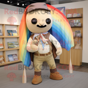 Tan Rainbow maskot kostume...