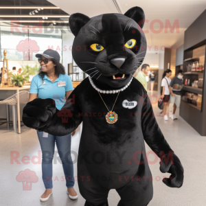 Sort Jaguar maskot kostume...