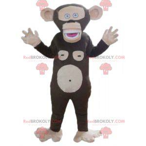 Mascote macaco marrom e rosa muito engraçado - Redbrokoly.com