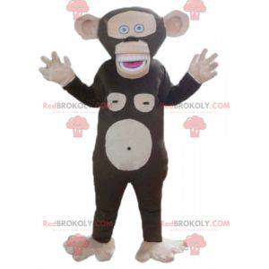 Mascotte de singe marron et rose très rigolo - Redbrokoly.com