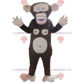 Zeer grappige bruine en roze aapmascotte - Redbrokoly.com