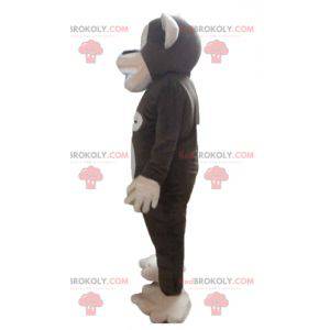 Mascote macaco marrom e rosa muito engraçado - Redbrokoly.com
