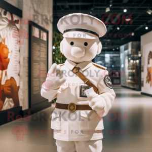 Hvit Army Soldier maskot...
