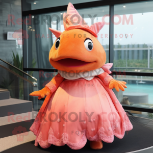 Oranje Axolotls mascotte...