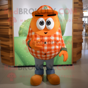 Orange agurk maskot kostume...