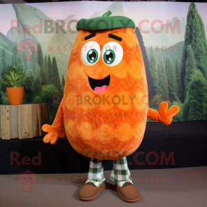 Orange agurk maskot kostume...