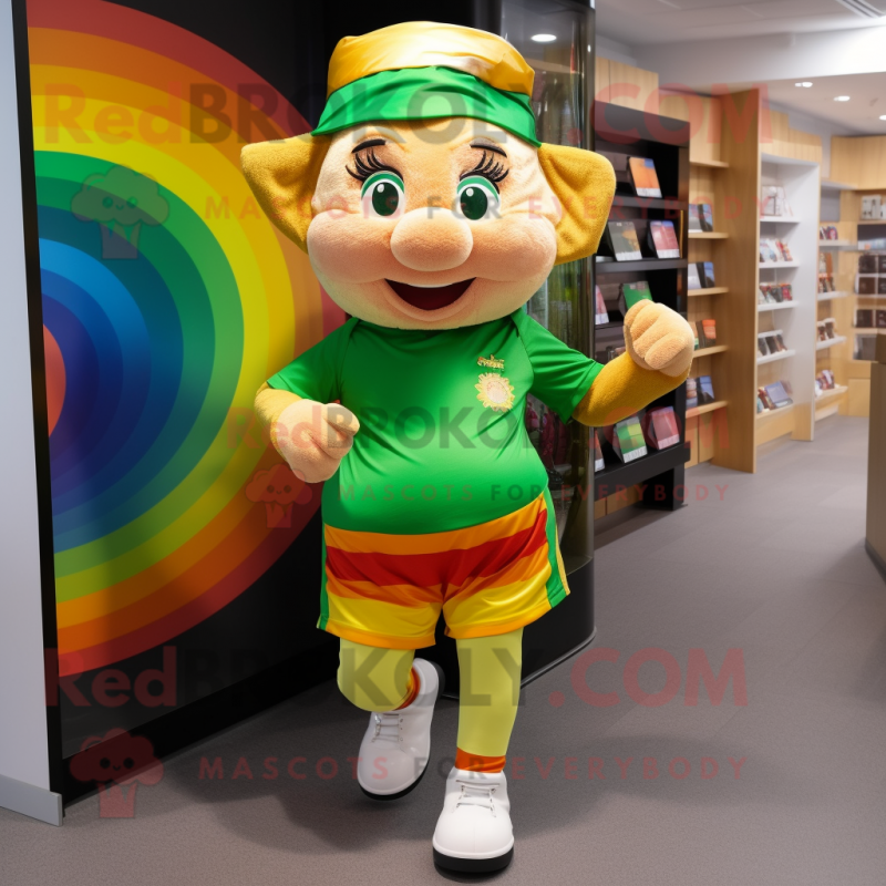 nan Pot Of Gold mascot costume character dressed with a Running Shorts and Backpacks nan Pot Of Gold mascot costume character dressed with a Running Shorts and Backpacks