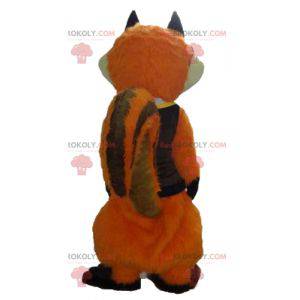 Orange und Weißfuchs Katzenmaskottchen mit Brille -