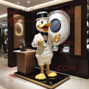 Beige Duck maskot kostume...