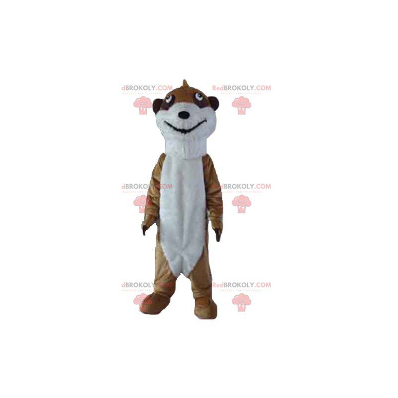 Mascotte de suricate marron et blanc très réaliste -