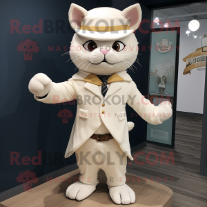 Cream Cat maskot kostume...