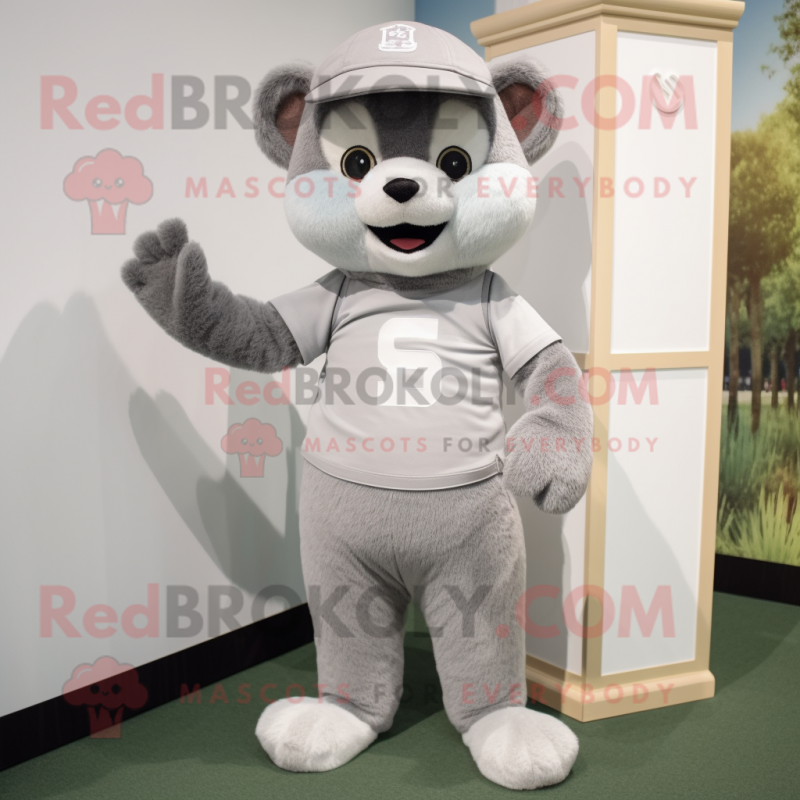 Gray Hourglass mascot costume character dressed with a Henley Shirt and Foot pads Gray Hourglass mascot costume character dressed with a Henley Shirt and Foot pads