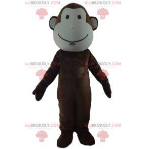 Mascote macaco marrom e branco muito fofo - Redbrokoly.com