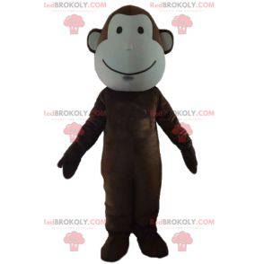 Very cute brown and white monkey mascot - Redbrokoly.com