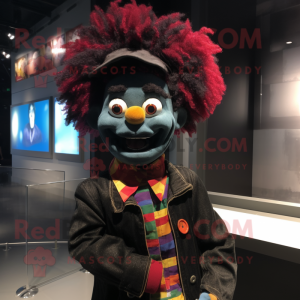 Black Clown mascot costume character dressed with a Jeans and Cummerbunds