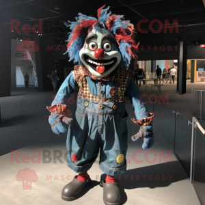 Black Clown mascot costume character dressed with a Jeans and Cummerbunds