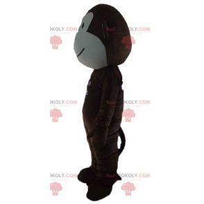 Sehr süßes braunes und weißes Affenmaskottchen - Redbrokoly.com