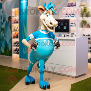 Sky Blue Okapi mascotte...