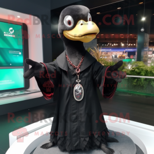 Black Swans mascot costume character dressed with a Jacket and Keychains