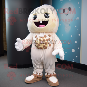 Cream Candy mascot costume character dressed with a Romper and Wraps