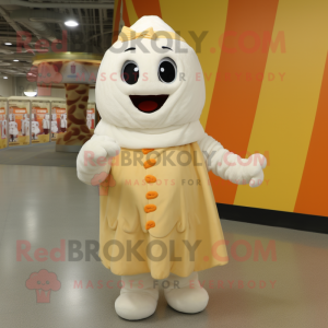 Cream Candy mascot costume character dressed with a Romper and Wraps