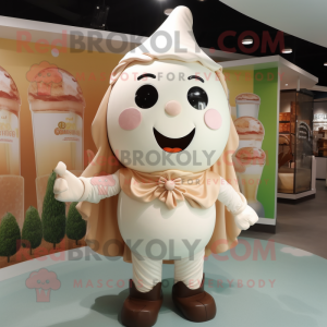 Cream Candy mascot costume character dressed with a Romper and Wraps