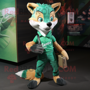 Green Fox maskot kostym...