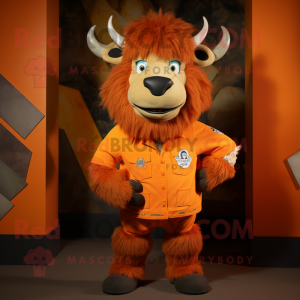 Orange Bison mascotte...