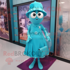 Cyanfarbener Maskottchen...