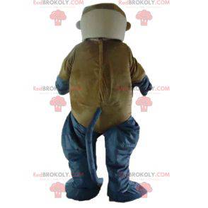 Mascote gigante macaco marrom cinza e branco - Redbrokoly.com