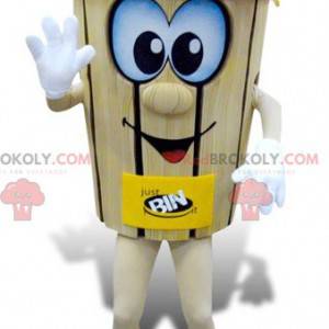 Trash bin mascot with trash - Redbrokoly.com