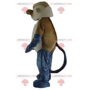 Mascotte de singe marron gris et blanc géant - Redbrokoly.com
