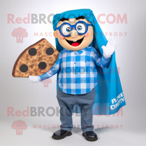 Blue Pizza Slice maskot...