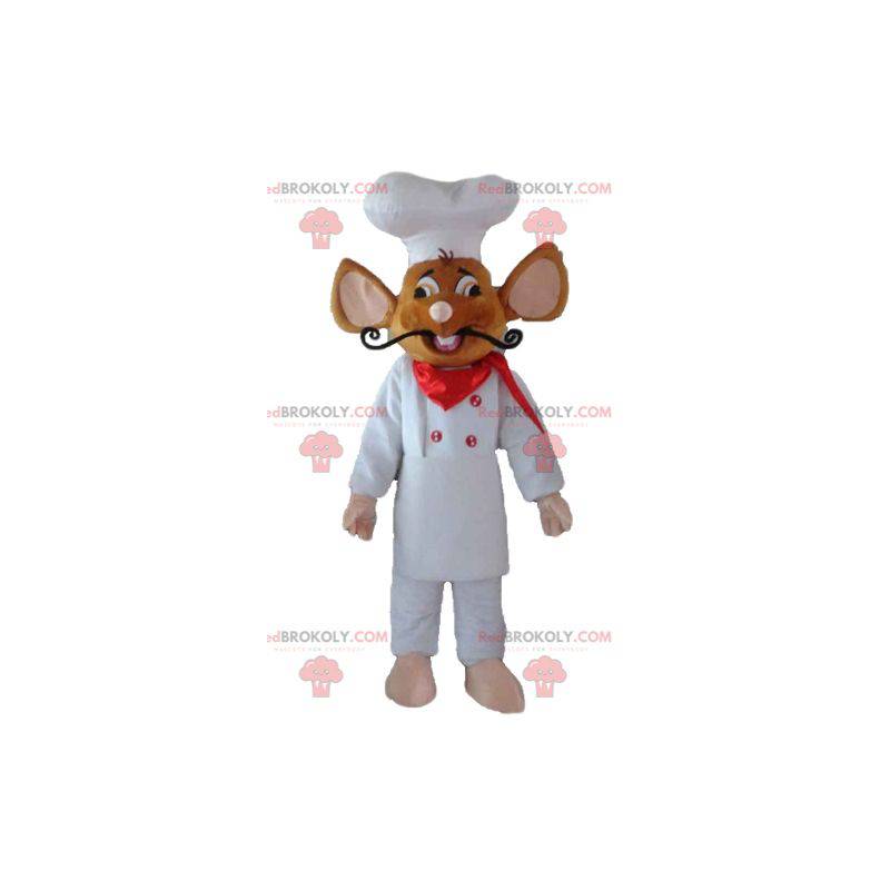 Ratatouille mascote famoso rato vestido como um chef -