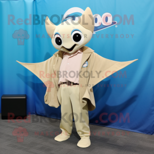 Beige Manta Ray mascotte...