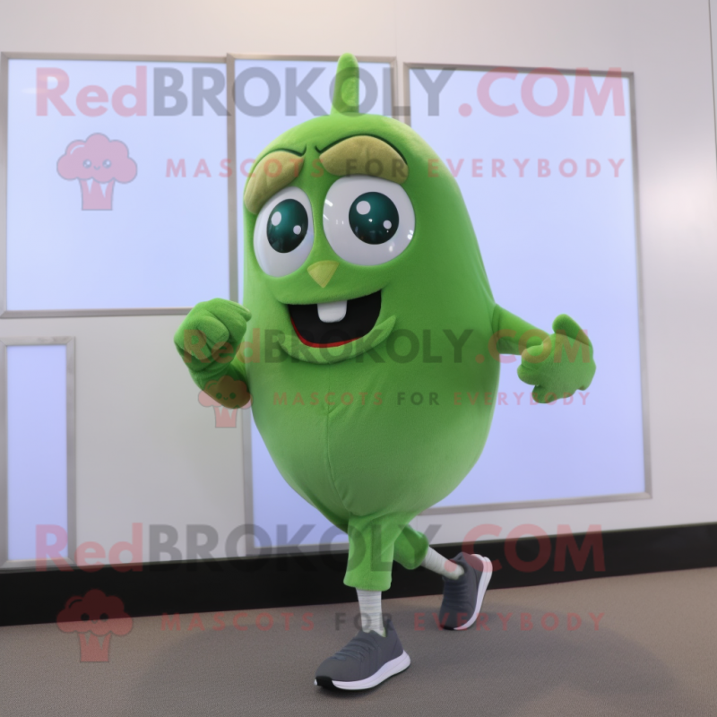 Olive Phone mascot costume character dressed with a Running Shorts and Foot pads Olive Phone mascot costume character dressed with a Running Shorts and Foot pads