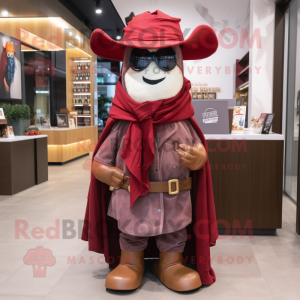 Maroon Cowboy maskot drakt...