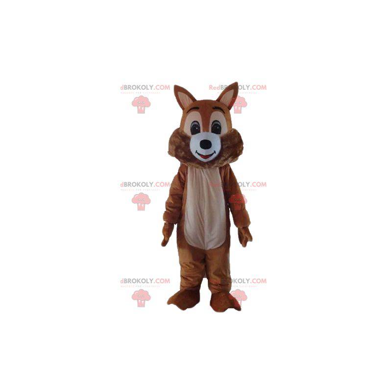 Mascote esquilo marrom e branco macio e peludo - Redbrokoly.com
