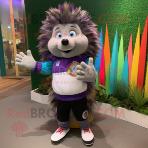 nan Porcupine mascot costume character dressed with a Trousers and Bracelet watches