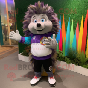 nan Porcupine mascot costume character dressed with a Trousers and Bracelet watches