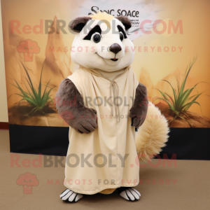 Beige Skunk maskot kostume...