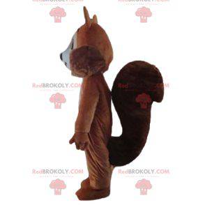 Mascote esquilo marrom e branco macio e peludo - Redbrokoly.com