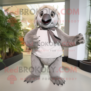 Grå Giant Sloth maskot...