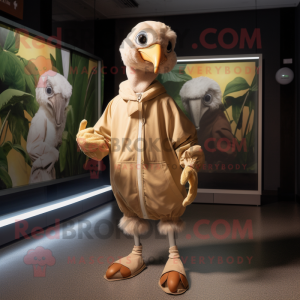 Tan Dodo Bird maskot drakt...