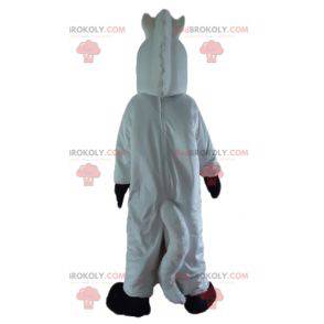 Mascote unicórnio cavalo branco e preto - Redbrokoly.com