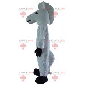 Wit en zwart paard eenhoorn mascotte - Redbrokoly.com