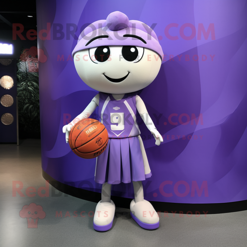 Lavender Basketball Ball mascot costume character dressed with a Sheath Dress and Keychains