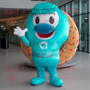 Turkos Donut maskot kostym...
